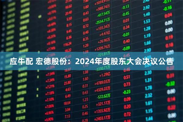 应牛配 宏德股份：2024年度股东大会决议公告
